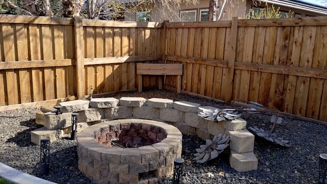 Before and after deck restoration — left worn, right freshly finished